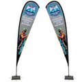 48 Hour Quick Ship 15' Tear Drop Sail Sign Banner Kit Double-Sided w/Scissor Base